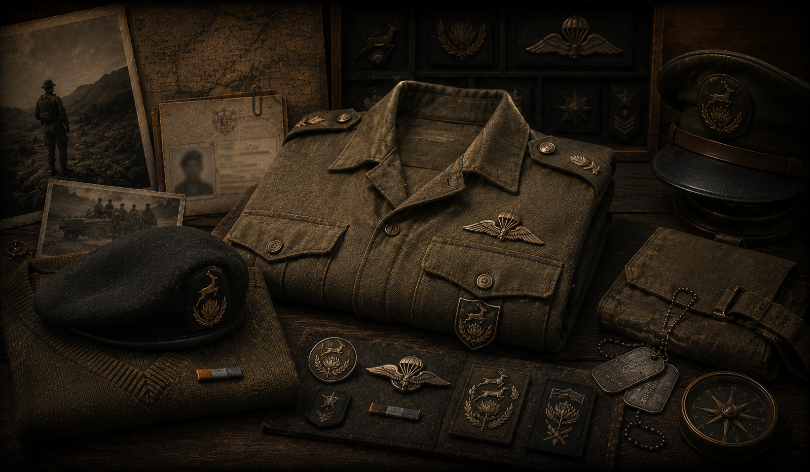 Uniform showcase vir historiese dokumentasie